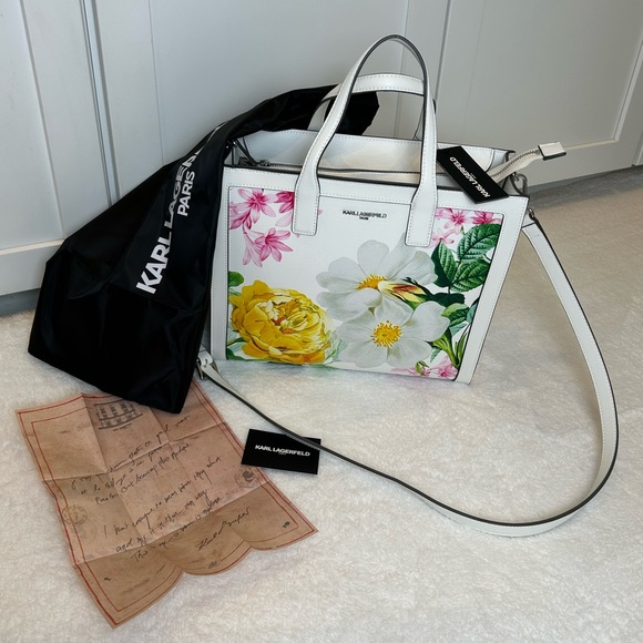 Karl Lagerfeld Handbags - *New* Karl Lagerfeld Paris Floral Printed Tote Bag White Sunflower